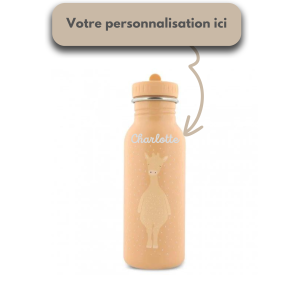 Gourde Mrs. Giraffe Girafe 500 ml personnalisé avec prénom