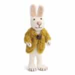 LAPIN en laine BLANC GILET JAUNE en laine