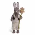 lapin en laine SALOPETTE BEIGE ET FLEUR