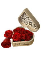 Petit format coeur roses éternelles