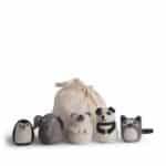 Set-animaux du zoo en laine gry and sif