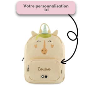 sac à dos personnalisable maternelle licorne