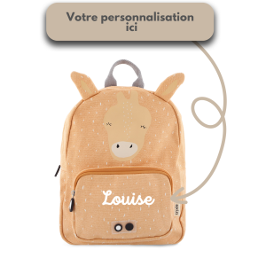 Sac à dos animal girafe personnalisable prénom