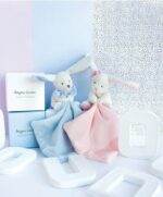 DOUDOU LAPIN EN BOITE FLEUR BLEU 1