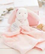 DOUDOU LAPIN EN BOITE FLEUR ROSE