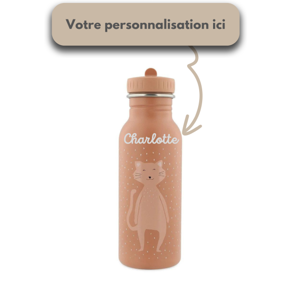 Gourde Mr. Cat Chat 500 ml personnalisé prénom enfant