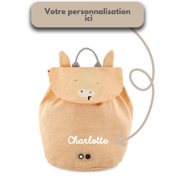 Sac à dos mini girafe pour la rentrée ou l'école personnalisable