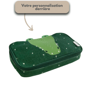 Trousse Trixie Mr. Crocodile personnalisable prénom enfant pour l'école