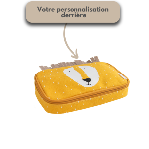 Trousse animal lion rectangle pour la rentrée école enfant