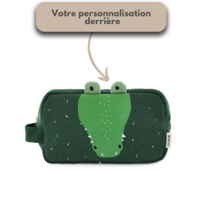 Trousse crocodile à personnaliser pour l'école enfant rentrée