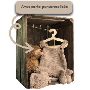 Ensemble de naissance bébé tricoté à la main – 3 pièces