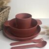Set de repas en plastique végétal  - Trixie - Rose foncé
