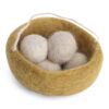 Nid Décoratif Pâques en Laine Oeufs Clairs- Gry & Sif