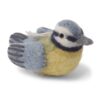 Oiseau bleu clair et jaune en laine - Gry & Sif