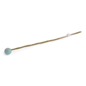 Fleur boule sur tige turquoise – en laine – Gry and Sif