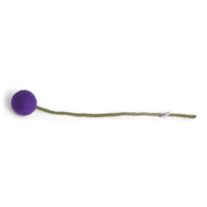 Fleur boule sur tige violet vif – en laine – Gry and Sif