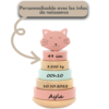 Tour à empiler chat, personnalisable avec infos de naissance