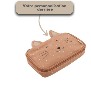 Trousse rectangle chat à personnalisée rentrée école