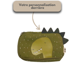 Trousse rectangle dino pour l'école personnalisable