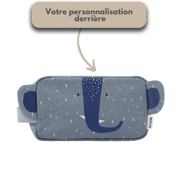 Trousse rectangle éléphant à personnalisée