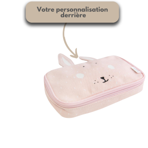 Trousse rectangle lapin à personnaliser