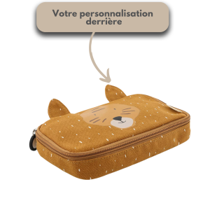 Trousse rectangle personnalisable tigre pour enfant rentrée école
