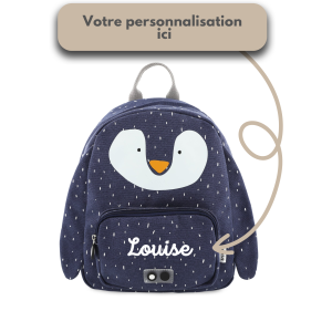 Sac à dos pingouin pour rentrée école ou crèche