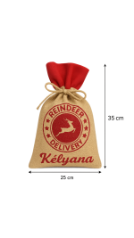 Hotte du Père Noël personnalisée – 35 x 25 cm