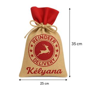 Hotte du Père Noël personnalisée – 35 x 25 cm