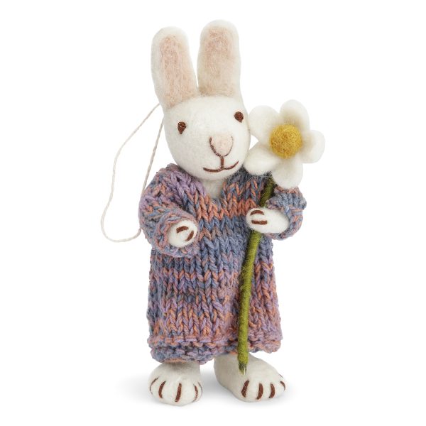 lapin- robe multicolore avec margeurite