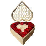 Grand format coeur personnalisé avec roses éternelles idéal pour une demande en mariage ou la saint Valentin