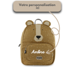 Sac à dos Trixie motif ours brodé prénom