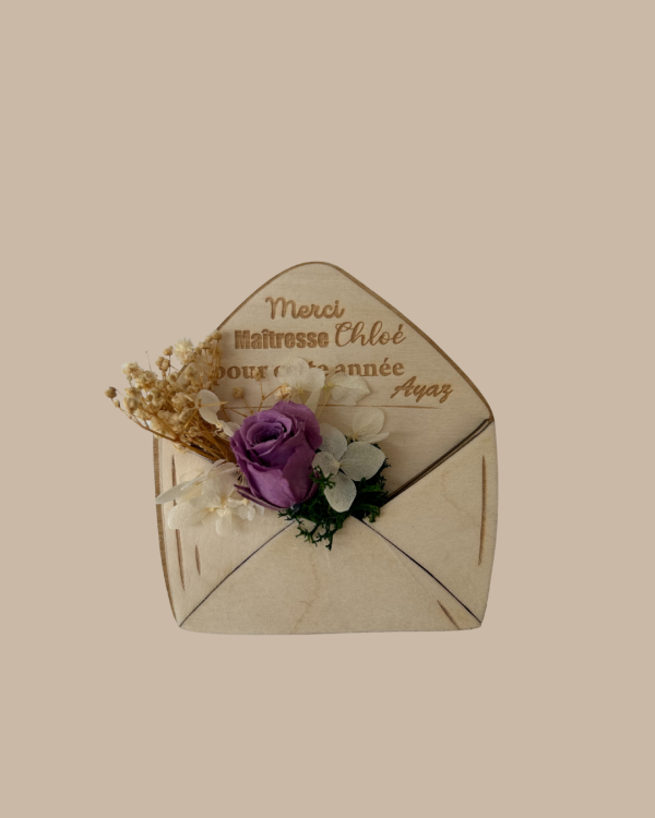 Enveloppe florale personnalisée Cadeau pour maîtresse ou ATSEM
