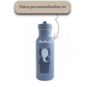 Gourde Mr. Elephant Trixie 500 ml personnalisation avec prénom