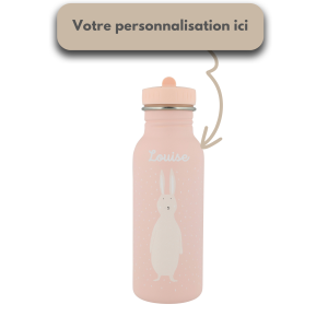 Gourde Mrs. Rabbit Lapin 500 ml personnalisé prénom enfant