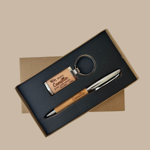 Set porte clé et stylo personnalisé