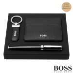 Parure HUGO BOSS Black (stylo roller, porte-clefs & porte-cartes)