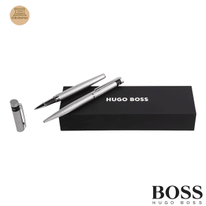 Stylos Hugo Boss 2 stylos argenté. Cadeau entreprise, cadeau professionnel