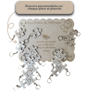 Planche Puzzle avec Porte-Clés Personnalisés – Cadeau collectif unique