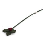 14022 - Feuille de houx verte avec baies rouges