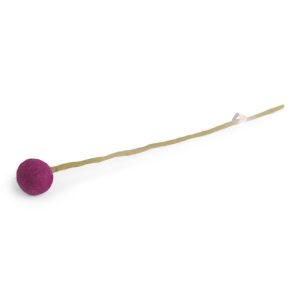 Fleur boule sur tige violet foncé – en laine – Gry and Sif