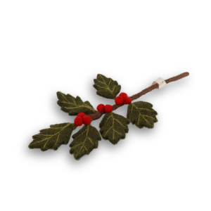 Branche de houx en laine feutrée – Gry & Sif