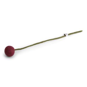 Fleur boule sur tige bordeaux – en laine – Gry and Sif