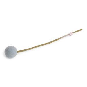 Fleur boule sur tige bleu clair – en laine – Gry and Sif