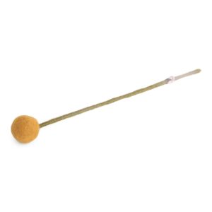 Fleur boule sur tige jaune – en laine – Gry and Sif