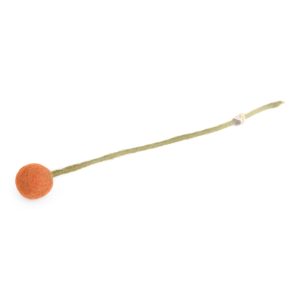 Fleur boule sur tige orange – en laine – Gry and Sif