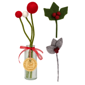 Petit vase de Noël personnalisé avec fleurs Gry & Sif
