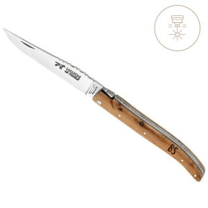 Couteau LAGUIOLE Le Fidèle plein manche en genévrier inox personnalisable