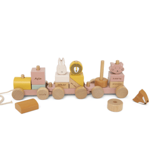 Train pastel personnalisé avec infos de naissance pour cadeau bébé