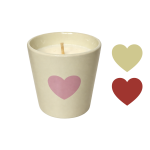 Bougie tasse beige coeurs couleurs